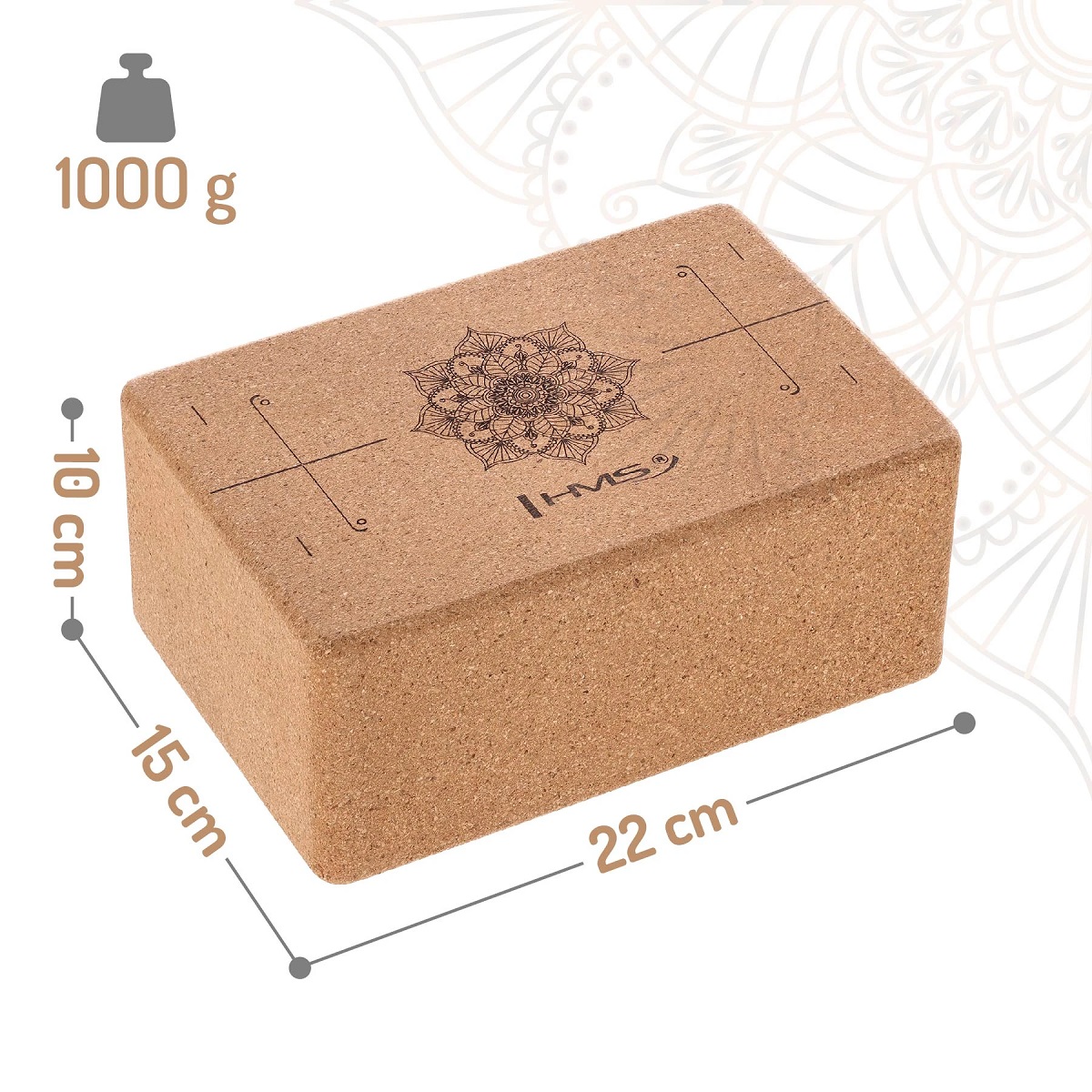 Yoga Set HMS (prostirka + joga blok + remen za jogu)