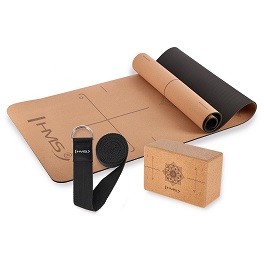 Yoga Set HMS (prostirka + joga blok + remen za jogu)